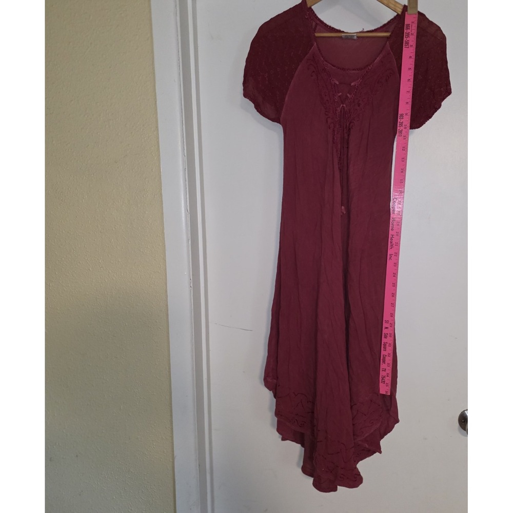 Advance Apparels dress Boho Fairy core Free Size Red %100 Cotton Womens - Picture 7 of 9